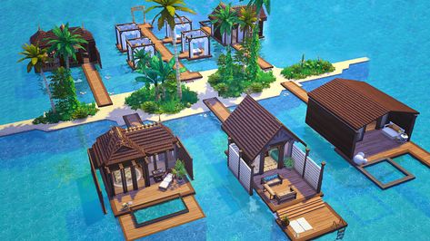 Paradise Resort - Kai Bellvert Minecraft Beach Resort, Sims 4 Island Living, Ark Builds, Paradise Resort, Pet Resort, Sims 4 House Building, Minecraft City, Sims 4 House Design, Casas The Sims 4