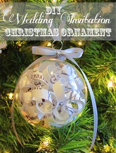 Diy Wedding Ornaments, Book Club Party Ideas, Club Party Ideas, Wedding Invitation Ornament, Dress Ornaments, Wedding Alcohol, Christmas Ornament Diy, Wedding Christmas Ornaments, 1st Christmas Ornament