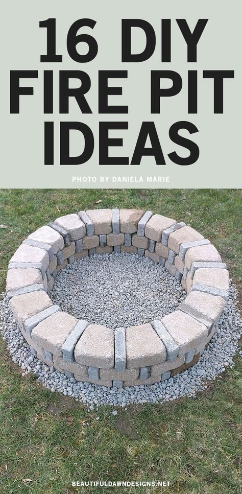 Outdoor Fire Pit Diy, Cheap Fire Pit, Fire Pit Plans, Diy Fire Pit Ideas, Outdoor Fire Pit Area, How To Build A Fire Pit, Outside Fire Pits, Easy Fire Pit, Diy Outdoor Fireplace