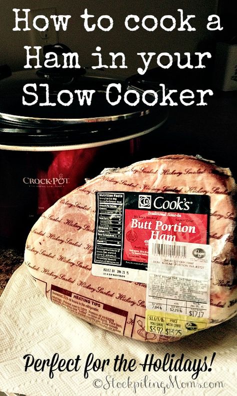 Ham In Crockpot, Cooking Ham In Crockpot, Cook A Ham, Cook Ham, Crockpot Ham, Crock Pot Food, Slow Cooker Ham, How To Cook Ham, Crockpot Dishes