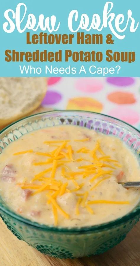 Shredded Potato Soup, Ham Soup Crockpot, Leftover Ham Recipes Crockpot, Crockpot Ham And Potatoes, Ham Recipes Crockpot, Ham And Potato Soup, Ham Potato, Potato Soup Crock Pot, Leftover Ham Recipes