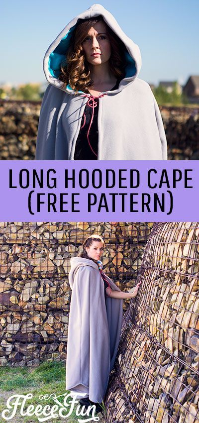 Make this amazing long hooded cape that is perfect for Halloween, Cosplay and warmth! Easy to follow tutorial with written and video instructions. #costumepattern #capesewingpattern #sewingpatternfree ##capesewing #pattern #sewingforbeginners #sewing Long Hooded Cloak Pattern, Full Circle Hooded Cloak Pattern, Blanket Cloak Diy, Winter Cloak Pattern, Free Cloak Pattern, Diy Cloak Pattern, Cloak Pattern Hooded, Hooded Cloak Pattern Free, Cloak Pattern Free