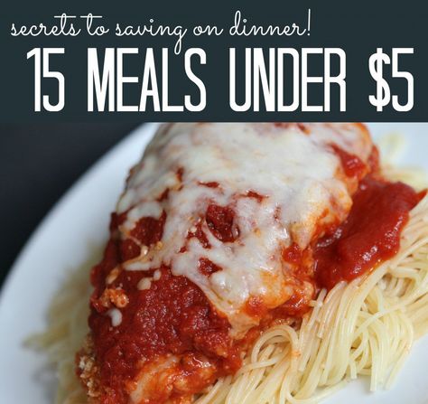 Meals Under $5! 15 Meals you can make on a budget for your family! Economical Meals, Affordable Meals, Budget Cooking, Cheap Easy Meals, Inexpensive Meals, Cooking For A Crowd, Money Saving Meals, Cheap Dinners, Cooking On A Budget