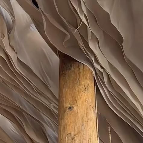 Architecture & Design on Instagram: "This ceiling installation, designed by Athens-based @K_Studio_GR, for Romanos Costa Navarino Resort’s beach-side restaurant and captured by @emmahoareau , features fabric banners that ripple in harmony with the breeze. Above the tables, a calming canopy of hanging fabric sheets sways gently, allowing air circulation and maintaining a cool atmosphere. The animated ceiling mimics beach waves, providing a rhythmic and inspirational ambiance. #architectanddesign • #restaurant #design #ceiling #wind #beach #greece #satisfying #architecture" Fabric Ceiling Design, Hanging Fabric From Ceiling, Mansion Pool, Costa Navarino, Concept Moodboard, Fabric Banners, Fabric Ceiling, Design Ceiling, Greece Athens