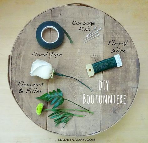 Make A Boutonniere, Diy Boutonniere Wedding, Simple Boutonniere, Diy Boutonniere, Diy Corsage, Boutonnieres Prom, White Boutonniere, Fresh Wedding Flowers, Groomsmen Boutonniere