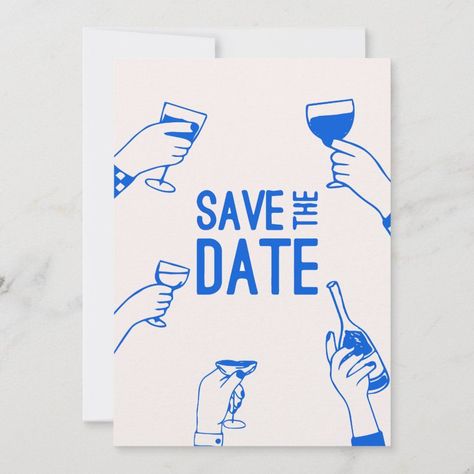 Modern unique bold funky Save the Date Wedding Invitation Funky Wedding Invitations, Quirky Wedding Invitations, Sabe The Date, Quirky Invitations, Bold Wedding Invitations, Dream Wedding Invitations, Funky Wedding, Best Wedding Invitations, Save The Date Designs