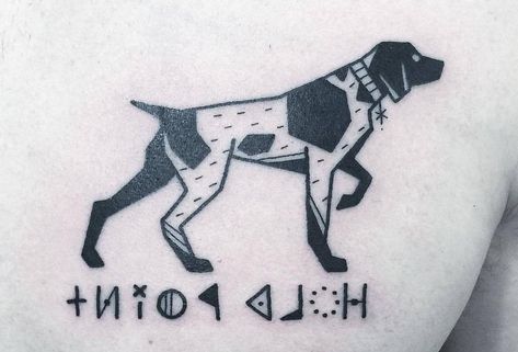 German Shorthaired Pointer Tattoo, Gsp Tattoo, K9 Tattoo, Pointer Tattoo, Germanic Tattoos, Dog Outline Tattoo, Manly Tattoos, Small Hummingbird Tattoo, German Tattoo