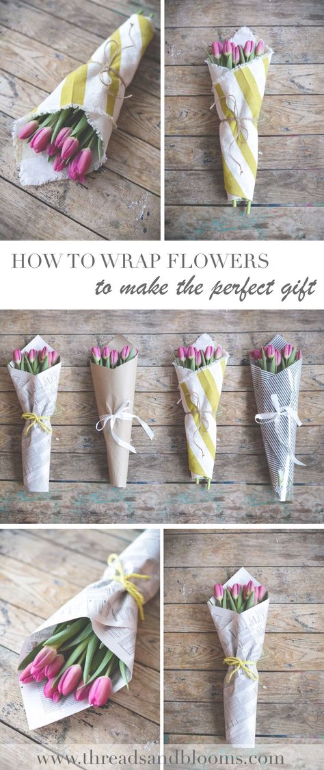 Perfect post for you if you are wondering How To Wrap Flowers. This post suggests 4 creative ways to wrap a bunch of flowers to make them a great gift. Wrap Flowers In Paper, Wrapping Flowers, Wrap Flowers, Tulips Arrangement, Find Your Style Fashion, Flower Truck, Flower Gift Ideas, Gift Making, How To Wrap