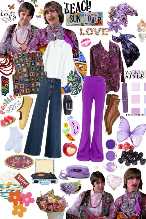 Paul McCartney & George Harrison inspired outifts 💜 The Beatles Outfit, Beatles Inspired Outfits, Beatles Outfits, Beatles Outfit, Beatles Style, Beatles Fashion, Paul Mccartney John Lennon, Plastic Ono Band, Traveling Wilburys