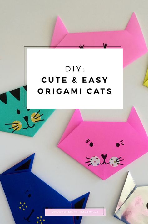 Get ready! This cute craft is perfect for kids; DIY easy cute origami cats that anyone can make, whatever their age, and decorate as well. Lila Party, Easy Origami For Kids, Origami For Kids, Kubo And The Two Strings, Origami Ball, Kids Origami, Cute Origami, Folding Origami, Origami Ideas