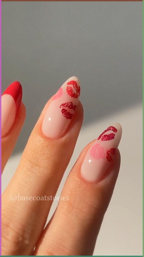 Quick Nail Art, Gel French Manicure, Valentine Nail Art, Romantic Nails, Cute Simple Nails, Her Nails, Red Nail Designs, Pink Nail, Simple Nail Designs