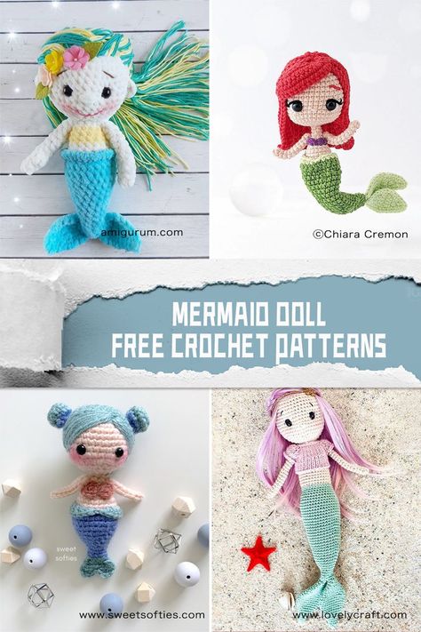 #freecrochetpatterns #crochetmermaid Mermaid dolls are a beloved crochet project for many crafters. With their beautiful tails and flowing hair, they make great gifts for children and adults alike Mermaid Crochet Pattern Free, Little Mermaid Crochet, Baby Mermaid Crochet, Mermaid Crochet Pattern, Crochet Mermaid Tail, Baby Doll Pattern, Crochet Mermaid, Flowing Hair, Mermaid Pattern