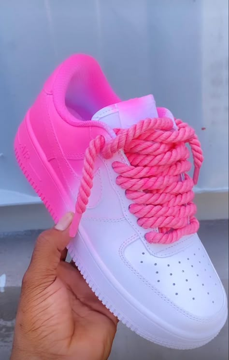 #airforce1 #airforceones #airforce1custom #shoes #shoesaddict #shoesporn #shoesoftheday Cute Sneakers For Women Outfit Ideas, Fresh Shoes For Women, Pink Nike Shoes Outfits For Women, Jordans Customized, Pink Nike Shoes Outfit, Nice Shoes Sneakers, Airforces Shoes, Pink Airforce, Girly Shoes Sneakers