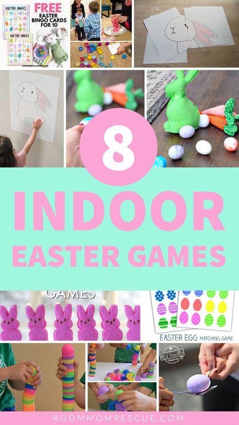 Easter egg hunts aren’t the only fun games your kids can play on Easter! Check out this list of 8 easy to make indoor Easter games for kids to play at home or at in the classroom. Get the best school holiday party ideas and tips for room moms at roommomrescue.com! #eastergamesforkids #indooreaster #indooreastergames Indoor Easter Games, Diy Easter Games, Easter Game Ideas, Easter Class Party, Easter Bingo Cards, Letters To Parents, Mom Letters, Projects To Do At Home, Fun Easter Games