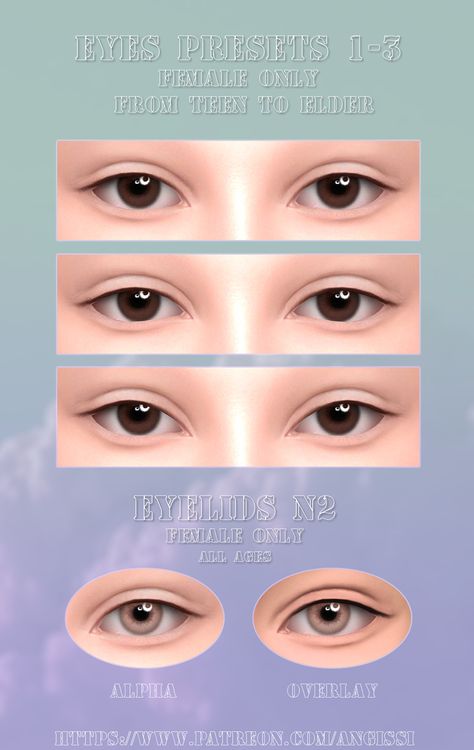 Eyelid Preset Sims 4, Eyelid Sims 4 Cc, Eyelid Cc Sims 4, Sims Presets Eyes, Sims 4 Asian Eye Preset, Sims 4 Female Eye Presets, Eyes Sims 4 Cc Preset, Sims 4 Face Presets Eyes, Sims Eye Preset Cc