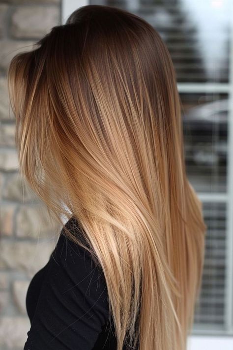 Balayage Straight Hair, Extension Hair, Ombre Hair Blonde, Straight Blonde Hair, Balayage Hair Dark, Honey Blonde Hair, Strawberry Blonde Hair, Honey Hair, Balayage Hair Blonde