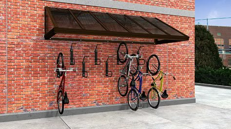 Custom: Sidewalk Canopy Bike Wall Storage, Bicycle Storage Shed, Outdoor Bike Storage, Bike Shelter, Concrete Foundation, Bike Storage Solutions, Lawn Mower Storage, Bike Storage Rack, Support Velo