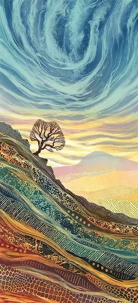 Landscape Quilt, Landscape Quilts, Arte Inspo, 판타지 아트, Contemporary Landscape, Aboriginal Art, Tree Art, Art Abstrait, On The Edge