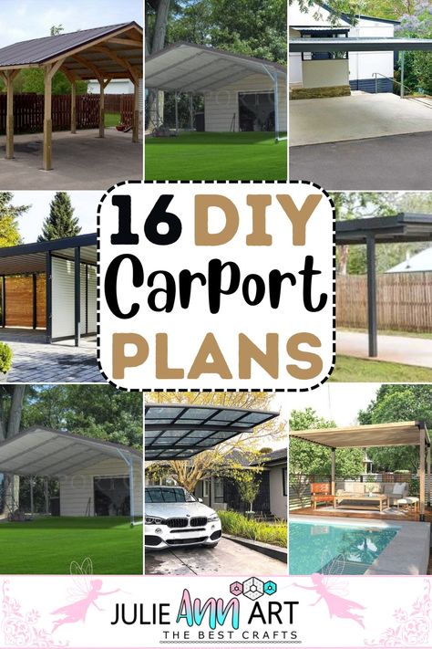 DIY Carport Plans 1 Metal Carport Ideas Attached To House, Diy Car Port Attached To House, Adding A Carport To Front Of House, Carport Post Ideas, Backyard Carport Ideas, Carport Sheds Diy, Freestanding Carport Ideas, Driveway Car Cover Ideas, Creative Carport Ideas