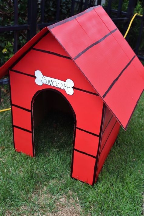 Snoopy's Dog House from a Peanuts + Charlie Brown Birthday Party via Kara's Party Ideas | KarasPartyIdeas.com (7) How To Make Snoopy Dog House, Charlie Brown Theme Party, Snoopy House Diy, Snoopy Dog House Diy, Charlie Brown Christmas Decor, Peanuts Party Ideas, Charlie Brown Halloween Decorations, Peanuts Birthday Party Ideas, Peanuts Christmas Decorations