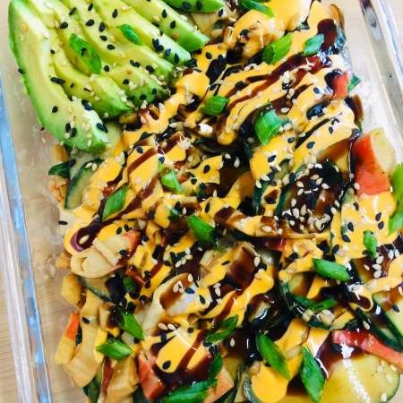 California Roll Cucumber Salad - Cooks Well With Others Low Calorie Sushi, Cucumber Bowl, Tiktok Cucumber, Starbucks Copycat Recipes Drinks, Bbq Chicken Bites, High Protein Low Cal, Low Cal Foods, Sushi Salad, Starbucks Copycat Recipes