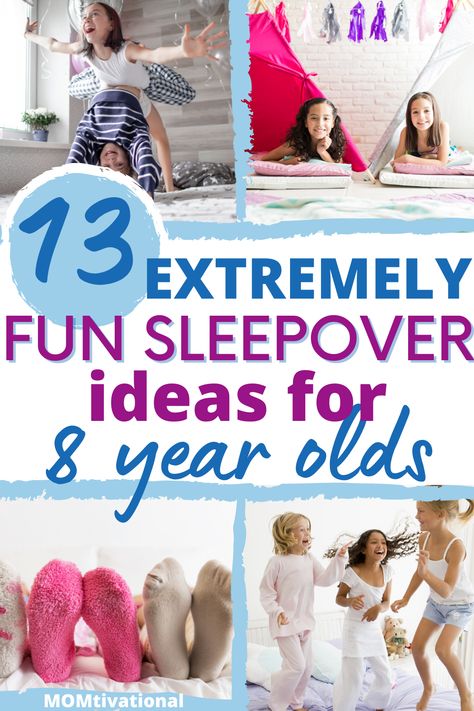 sleepover ideas for kids things to do - Fun sleepover ideas for 8 year olds Activities For Sleepovers, Kids Sleepover Activities, Slumber Party Crafts, Slumber Party Activities, Girls Sleepover Party, Birthday Sleepover Ideas, Slumber Party Birthday, Kids Sleepover, Girls Slumber Party