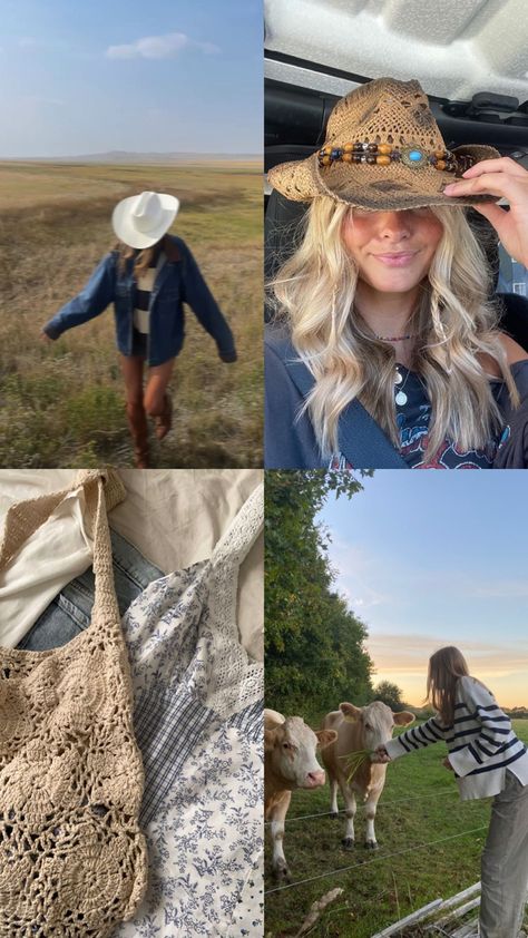 Outfits With Cowgirl Hats, Coastal Cowgirl Hair, Costal Cowboy Outfit, Coast Cowgirl, Cowgirl Coastal, English Summer Outfits, Coastal Cowgirl Outfit Winter, Country Outfit Aesthetic, Cottage Cowgirl Aesthetic