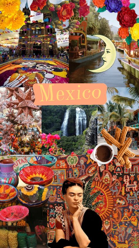 #mexico #beauty Mexico Esthetics, Mexico Collage Wallpaper, Mexico Travel Aesthetic, Wallpapers Mexican, Spanish Culture Aesthetic, Mexico Aesthetic Culture, Mexico Moodboard, Mexico Aesthetic Wallpaper, Culture Collage