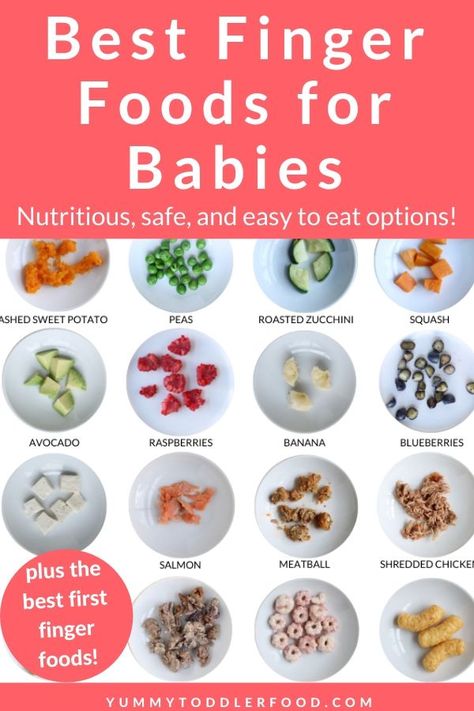 Use this list of safe, nutritious, and easy to eat finger foods for baby to help you know exactly what (and how) to offer at meals and snacks. Plus, find the best first finger foods, troubleshooting tips, and visuals of foods broken down by food group. #babyfoodideas #healthybabyfood #fingerfoods #toddlerfood #easybabyfood Meals For Infants Finger Foods, Easy Baby Finger Foods, 8 Month Old Finger Food Ideas, 7 Month Old Finger Foods, Easy Infant Meals, Infant Finger Foods, Easy Baby Snacks, First Finger Foods For Baby, Infant Snacks