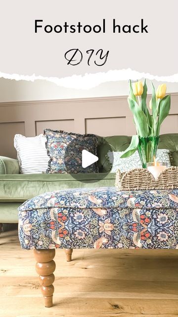 Helen Hall | Home interior and DIY on Instagram: "FOOTSTOOL HACK DIY…

When I really want something but don’t like the price tag, I generally figure out a way to make it myself. I wanted a new footstool to go with my lovely new sofa, but one like this in bespoke fabric would have cost me over £500. Hmmm not so keen on that! Then it dawned on me that the lid of our old pouffe could be used to create exactly what I wanted! In my case I used a pouffe lid, but this can also be achieved by simply placing a thick piece of foam on wood/MDF. Make sure your base is deep enough for your leg screws, and it’ll be fine! I tried two different feet attachments - the first set were wobbly but the second set, from @amazonuk, make the feet solid as a rock. The last thing you want is wobbly feet, and I can c Diy Upholstered Stool, Pouffe Diy, Diy Footstool, Stool Makeover, Diy Ottoman, Stool Covers, Upholstered Stool, New Sofa, To My Parents