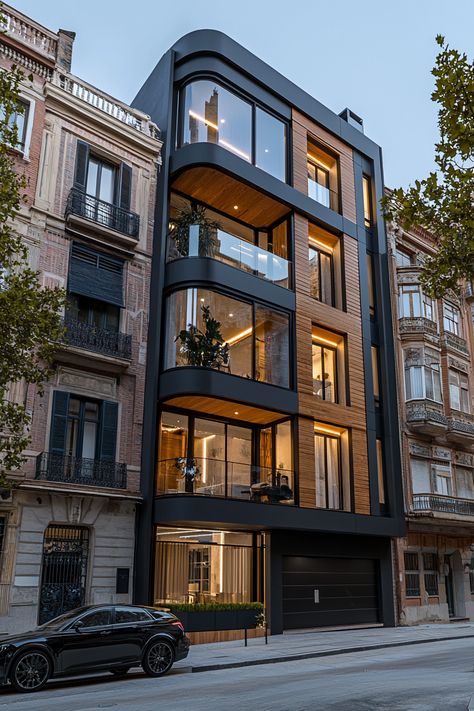 Hotel Structure Design, Modern Apartment Building Design, Building Facades Modern, Luxury Apartment Building Exterior, Classic House Facade, Modern Facade Design, Apartment Building Exterior, Modern Apartment Building, Apartment Elevation