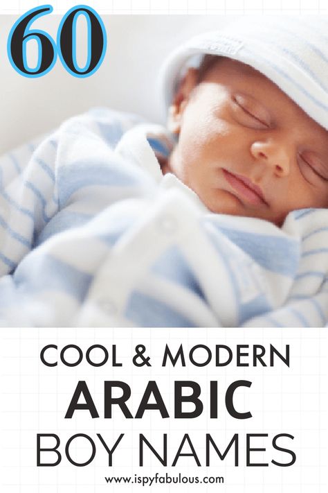 These modern Arabic boy names are chic, sophisticated and never overused. If you're looking for a baby name list that will inspire you - check these out. #arabicboynames #boynames #babynames Muslim Names Boys, Muslim Baby Boy Names Unique, Muslim Boy Names Unique, Arabic Girl Names, Arabic Boy Names, Islamic Names For Boys, American Boy Names, Male Baby Names, English Boy Names