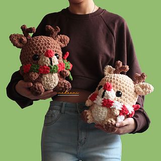 Reindeer Amigurumi, Crocheted Stuffed Animals, Easy Crochet Animals, Confection Au Crochet, Crochet Design Pattern, Kawaii Crochet, Crochet Simple, Holiday Crochet, Christmas Crochet Patterns