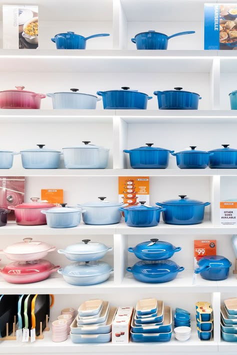 Le Creuset began producing its first enamelled cast iron pots in 1925 from its foundry in Fresnoy le Grand, France. The boutique is delighted to offer a Virtual Shopping service, allowing you to view and shop the Village collections at home. Simply visit the link below to arrange a consultation with the boutique and have your purchases delivered to your door! Kitchen Connection, Cooking Pot Set, Cookware Display, Minimalist Kitchen Essentials, Bicester Village, Catalog Design Layout, Store Kitchen Appliances, Kitchen Decor Collections, Le Creuset Cookware