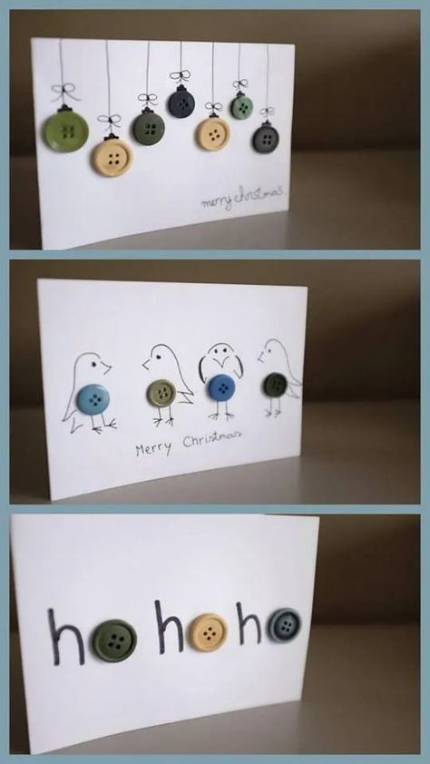 45+ Easy and Fun Christmas Cards for Kids to Make - HubPages Cards With Buttons, Christmas Cards For Kids, Cards For Kids To Make, Button Christmas Cards, Fun Christmas Cards, Create Christmas Cards, Christmas Cards Kids, Simple Christmas Cards, Handmade Christmas Crafts