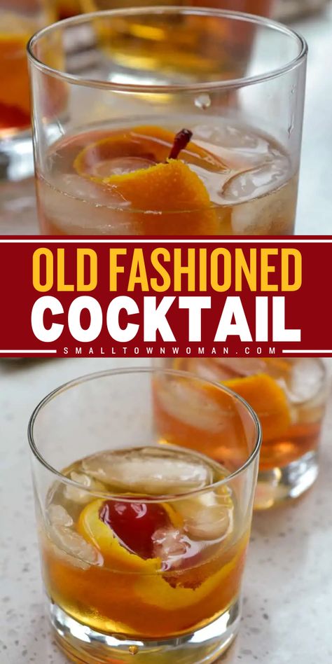 Prepare an easy summer cocktail! This Old Fashioned Cocktail recipe uses a bourbon whiskey, simple syrup, orange bitters, a spritz of orange oil or a splash of orange juice, orange twist, and cocktail cherry all stirred over ice. Make this to impress whiskey lover and save this alcoholic 4th of July recipe! Whiskey Orange Juice, Spring Drink Recipes, Orange Simple Syrup, Simple Syrup Cocktails, Classic Old Fashioned, Easy Summer Cocktails, Old Fashioned Drink, Orange Bitters, Recipes Learn