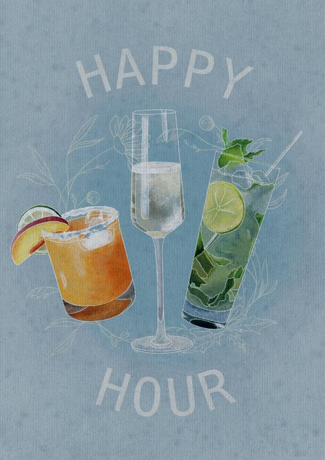 Happy Hour graphic design, typography, graphic design typography, graphic design prints, graphic design ideas, art, art ideas, procreate, adobe illustrator, prints, typography prints, print ideas IG @rachelsteffenart Happy Hour Graphic, Art Ideas Procreate, Instagram Graphics, Typography Graphic Design, Typography Graphic, Birthday Dinner, Birthday Dinners, Graphic Design Print, Graphic Design Ideas