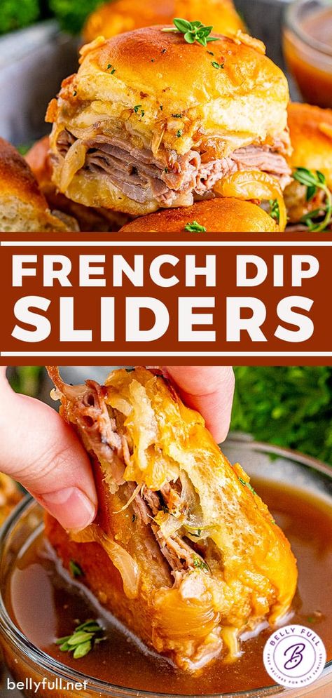 French Dip Sliders, Easy Slider Recipes, Roast Beef Sliders, Meatball Sliders, Dip Sandwiches, Slider Sandwiches, Beef Sliders, French Dip Sandwich, Weekly Meals