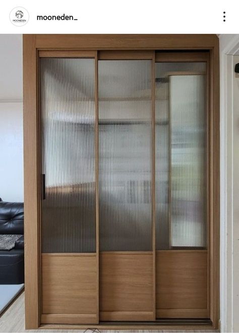 Wood Glass Sliding Door, Glass Office Doors For Home, Japandi Door Style, Japandi Sliding Door, Glass Door Office, Japanese Sliding Doors, Glass Sliding Door, Wooden Home Decor, Door Design Modern