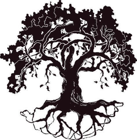 Tree Shilloute, Oak Tree Silhouette Tattoo, Oak Tree Branch Tattoo, Celtic Oak Tree, Live Oak Tree Tattoo, Tree Tattoo Black, Oak Tree Drawings, Oak Tree Silhouette, Tree Silhouette Tattoo