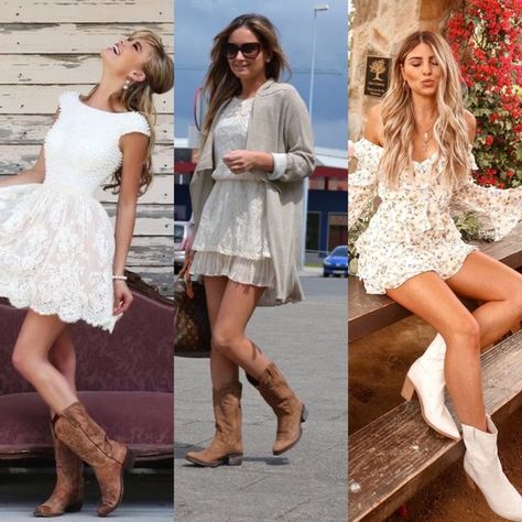 Dani Bueno: Looks com Bota Cowboy Look Bota Country, Look Bota Western, White Cowboy Boots Outfit, Bota Cowboy, Look Western, Bota Western, Botas Western, White Cowboy Boots, Look Legging