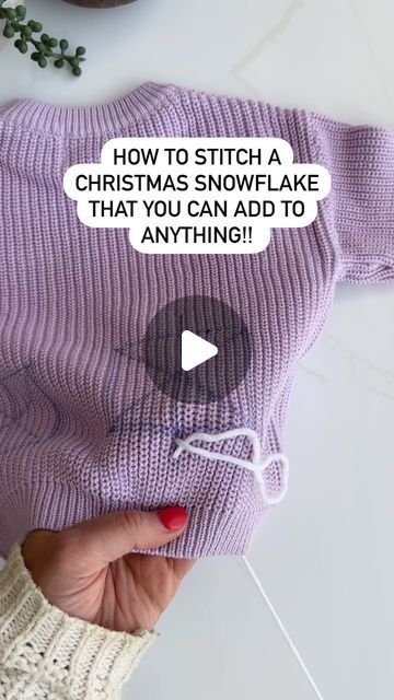 Hand embroided personalised sweaters - Pixie&Me on Instagram: "11 days until our CHRISTMAS DIY kits launch! I have been so busy today in the workshop prepping for this! I hope you love the kits as much as I do! 

This snowflake tutorial will be amongst the videos you will receive as part of your kit! I will voice guide you through it! 🧚🧚🧚🧚

The kits are awesome! You’re going to love it! Optional sweater to be included too from our new range 😍😍

What do you think of our beginner friendly snowflake? Would you give this one a try?? 

Renee 

#christmasembroidery #learntoembroider #yarn #snowflakestitch #howtoembroidasnowflake" Embellish Hoodie Diy, How To Embroider A Snowflake, Snowflake Hand Embroidery, Crochet Snowflake Sweater, New Year Embroidery Designs, Christmas Hand Embroidered Sweater, Scarf Embroidery Ideas, Hand Embroidered Sweaters, Hand Embroidered Sweatshirt Ideas