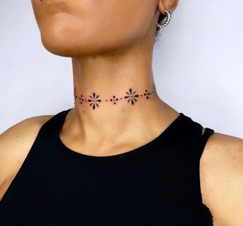 Delicate Chest Tattoos For Women, Expressive Tattoos, Under Chin Tattoo, Aesthetic Tats, Arm Cuff Tattoo, Throat Tattoos, Soft Masc, Cuff Tattoo, Throat Tattoo