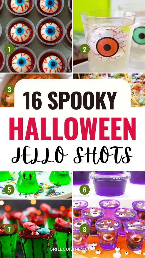 These are the best Halloween Jello Shots ideas! Eyeball jello shots, vampire kiss, purple hooter, black magic and more! Make your favorites for your guests. Happy Halloween!!
Black Magic Jello Shots, Vampire Kiss Jello Shots, Jell-o Shots Halloween, Halloween Jell-o Shots, Purple Jello Shots, Jello Shots Halloween Cute Halloween Jello Shots, Spooky Halloween Jello Shots, Halloween Shots Alcohol Jello Shooters, Jello Shots For Halloween, Halloween Jell-o Shot Ideas, Jello Halloween Ideas For Kids, Halloween Jelly Shots, Jell-o Shots Halloween, Halloween Jello Shots Alcohol Syringe