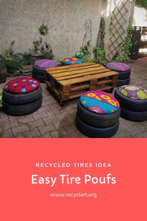 Tire Diy, Upcycle Tires, Repurposed Tires, Kursi Ban, Tires Diy, Repurposed Tire, Tire Ideas, Tire Projects, Tire Seats