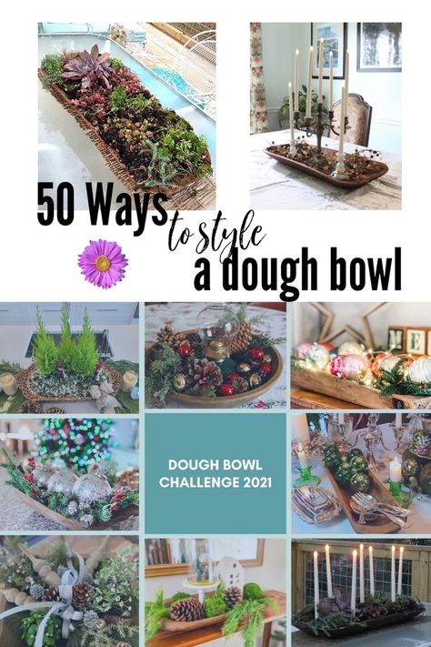 how to style a dough bowl, dough bowl challenge, using dough bowls in your home Antique Dough Bowl Decorating Ideas, Style A Dough Bowl, Diy Bowl Fillers, Dough Bowl Decor, Wooden Trough, Decorative Bowl Filler, Bowl Decor, Outdoors Ideas, Diy Bowl