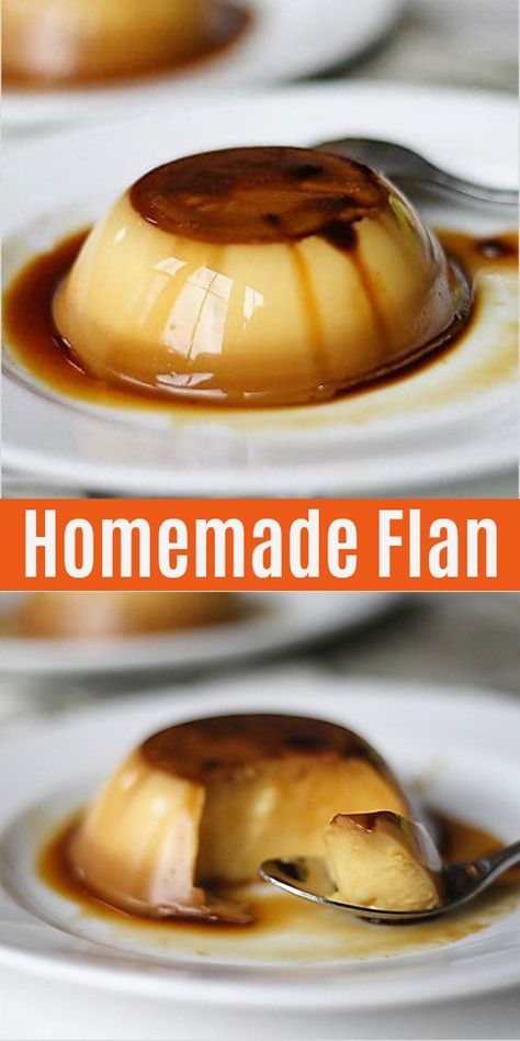 Dessert With Caramel, Best Flan Recipe, Easy Flan, Flan Recipe Easy, Flan Recipe, Custard Recipes, Egg Custard, Creme Caramel, Easy No Bake Desserts