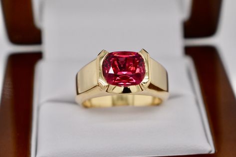 Red Stone Gold Ring For Men, Mens Stone Rings Unique, Ruby Ring Gold Men, Ruby Ring For Men In Gold, Oval Stone Ring Design For Men, Mens Ruby Ring Gold, Mens Gem Ring, Men Stone Ring Design, Gold Ring With Stone For Man