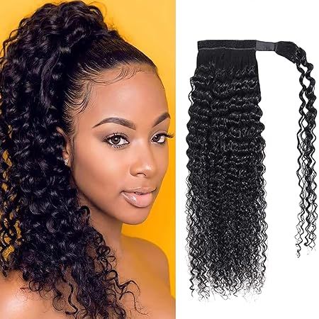 Amazon.com : Seelaak Hair Short 14 Inch Curly Human Hair Ponytail Extensions for Black Women Wrap Around Ponytail Water Wave Ponytail Human Hair Feeling With Clip In Thick Ponytail Natural Looking Hairpiece 1B Natural Black (14Inch, Update 120g) : Beauty & Personal Care Human Hair Ponytail Black Women, Water Wave Ponytail, Wave Ponytail, Human Hair Ponytail Extensions, Extensions For Black Women, Human Hair Ponytail, Wrap Around Ponytail, Mixed Curly Hair, Curly Ponytail