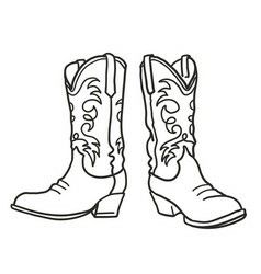 Drawing Cowboy, Cowboy Boots Drawing, Bota Cowboy, Simple Line Drawing, Simple Line Drawings, Hand Drawn Vector, Cowboy Boot, Online Sale, Line Drawing